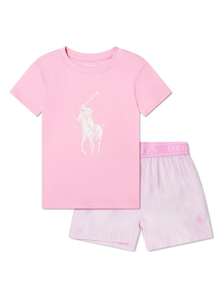  Polo Ralph Lauren Kids Polo Pony Striped Pyjama Set - Pink 