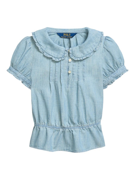  Polo Ralph Lauren Kids Ruffled Collar Blouse - Blue 