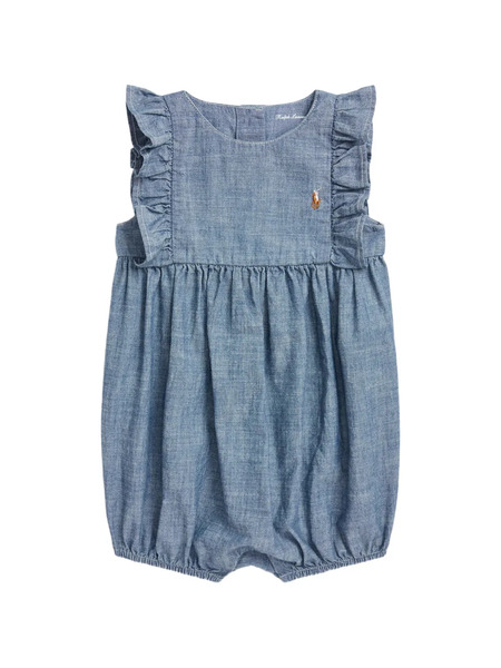  Polo Ralph Lauren Kids Ruffled Embroidered Shorties - Blue 