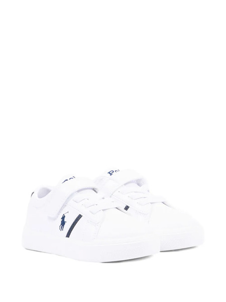  Polo Ralph Lauren Kids Strap Logo Sneakers - White 