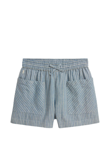  Polo Ralph Lauren Kids Striped Patch Pocket Shorts - Blue 