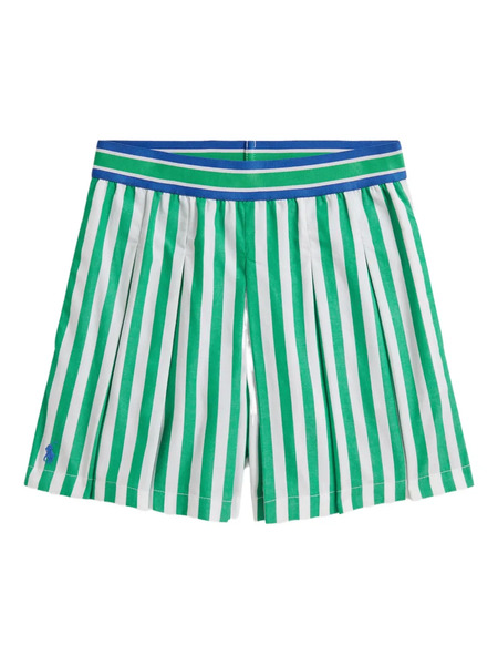  Polo Ralph Lauren Kids Striped-pattern Pleated Shorts - Green 