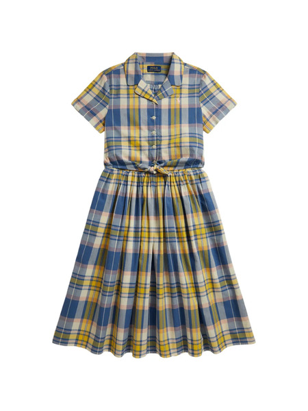  Polo Ralph Lauren Kids Tied-front Plaid Skirt Set - Blue 