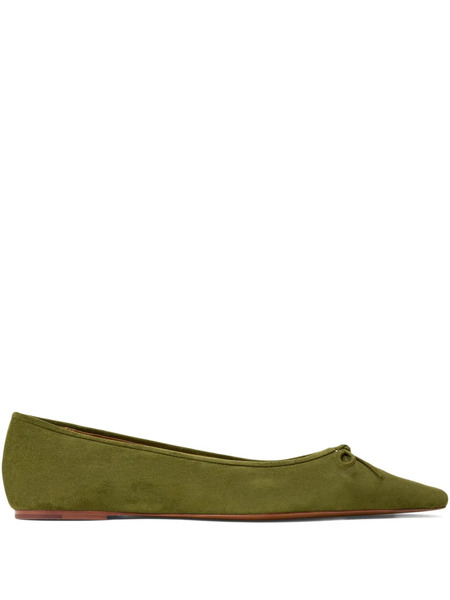  Polo Ralph Lauren Pointed Bow Suede Ballet Flat - Green 