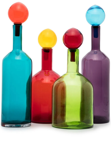  Polspotten Bubbles And Bottles Decorative Bottles (set Of 4) - Blue 