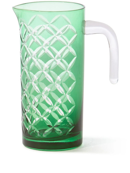  Polspotten Cuttings Glass Pitcher (1l) - Green 