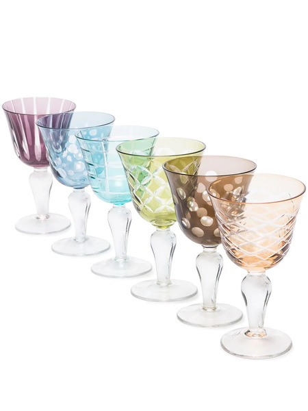  Polspotten Cuttings Wine Glasses (set Of 6) - Pink 