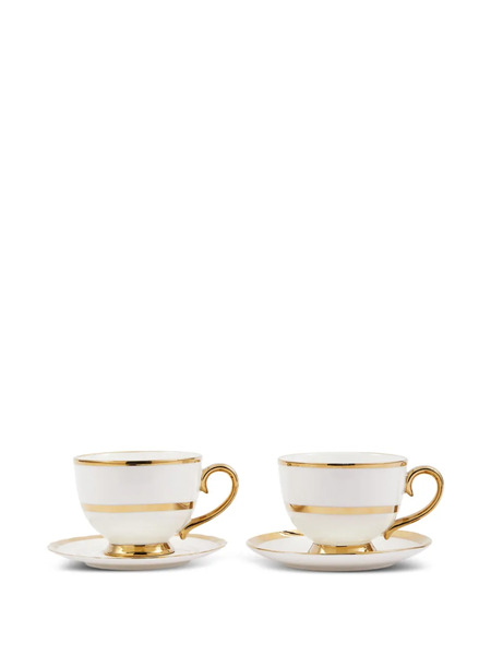  Polspotten Golden Finds Porcelain Teacups (set Of Two) - White 