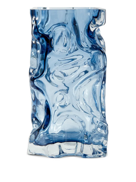  Polspotten Ice Sculptural Glass Vase (29cm X 16cm X 15cm) - Blue 