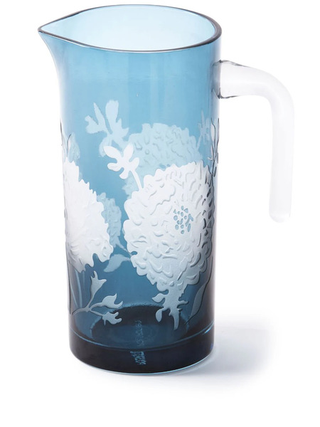 Polspotten Peony Glass Pitcher (1l) - Blue 