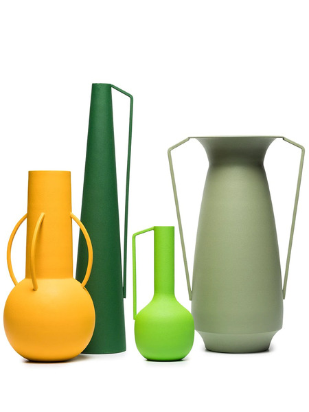  Polspotten Roman Powder-coated Vases (set Of 4) - Green 