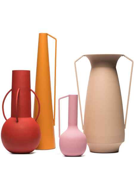  Polspotten Roman Powder-coated Vases (set Of 4) - Red 