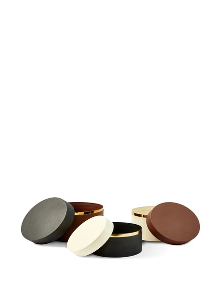  Polspotten Round Metal Boxes (set Of Three) - Black 