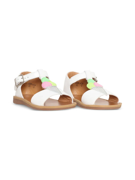  Pom D'api Ice-cream Leather Sandals - White 