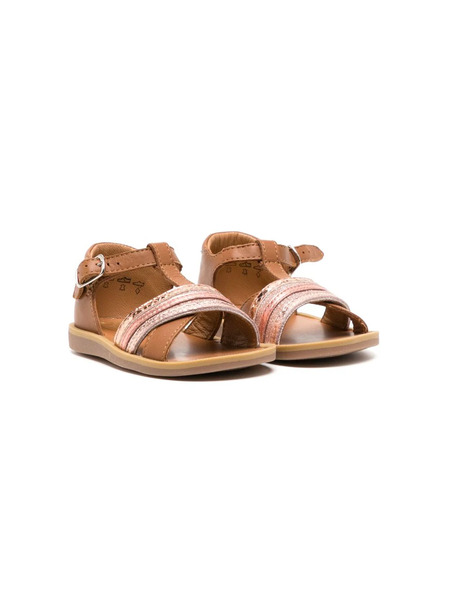  Pom D'api Metallic Buckle-strap Sandals - Brown 