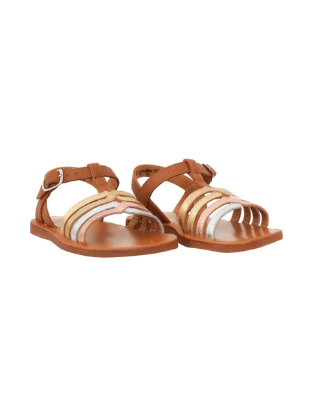  Pom D'api Metallic-strap Flat Sandals - Brown 