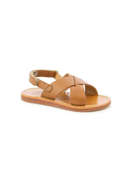  Pom D'api Plage-stitch Cross Leather Sandals - Brown 