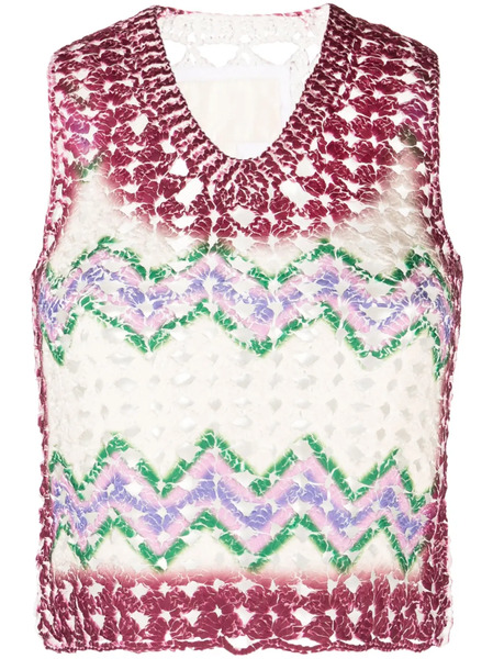  Ponder.er Cut-out Crew-neck Tank Top - Multicolour 