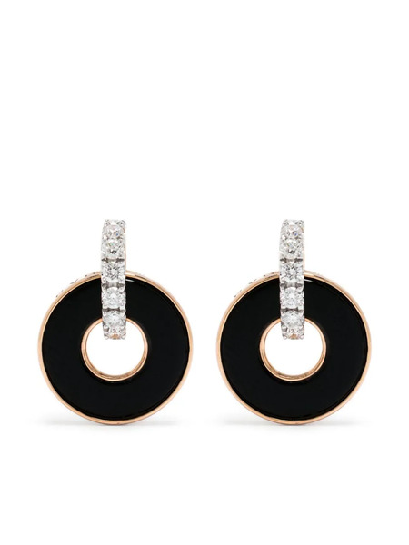  Ponte Vecchio 18kt Rose Gold Onyx And Diamond Earrings - Pink 