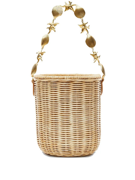  Poolside Island Shell-embellished Bucket Bag - Neutrals 