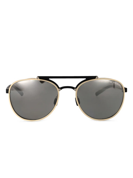  Porsche Design Oval Frame Sunglasses - Black 