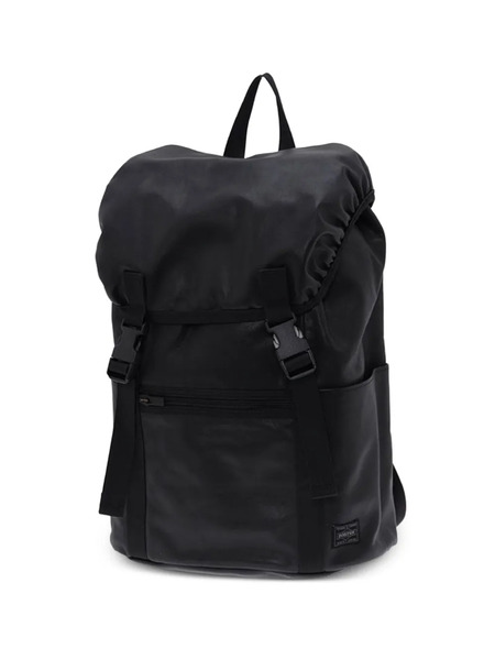  Porter-yoshida & Co. Leather Drawstring Backpack - Black 