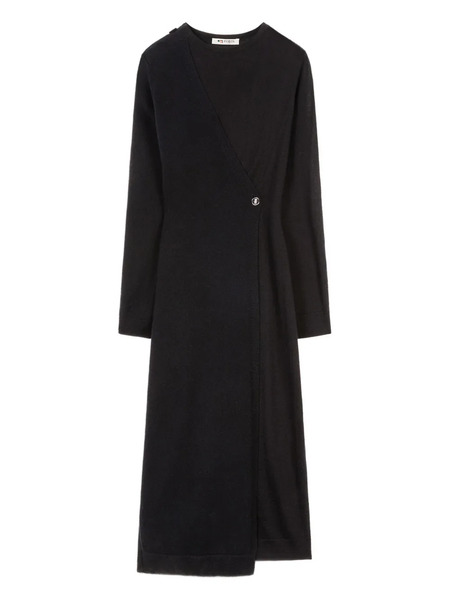  Ports 1961 Asymmetrical Buttoned Midi Dress - Black 