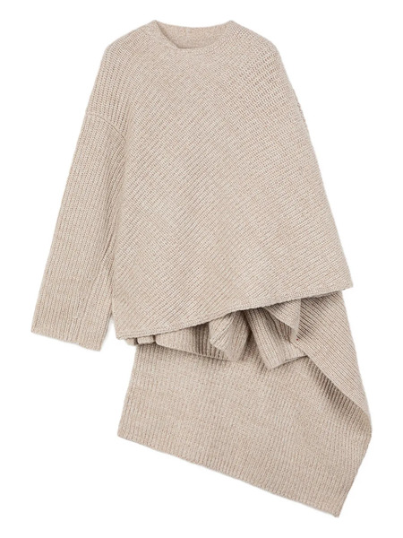  Ports 1961 Asymmetrical Wrap Sweater - Neutrals 