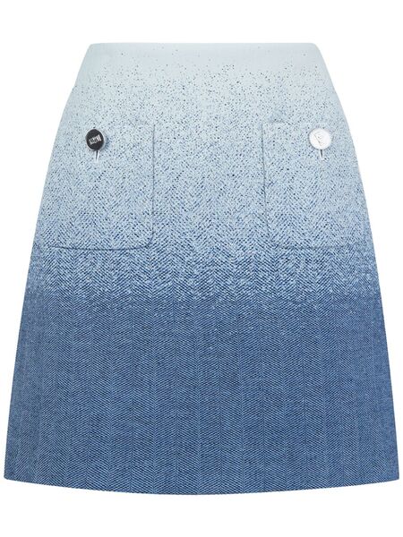  Ports 1961 Gradient-effect A-line Skirt - Blue 