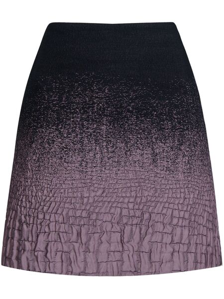 Ports 1961 Gradient-effect Crickled Skirt - Black 
