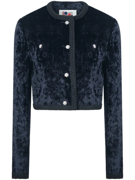  Ports 1961 Ice Floral Velvet-effect Jacket - Blue 