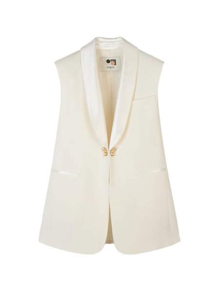  Ports 1961 Shawl-collar Sleeveless Blazer - Neutrals 