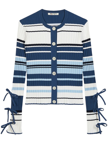  Ports 1961 Striped Cardigan - Blue 