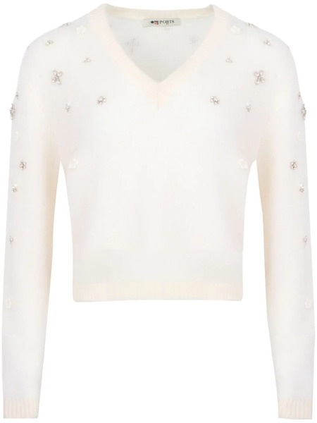  Ports 1961 V-neck Sweater - White 