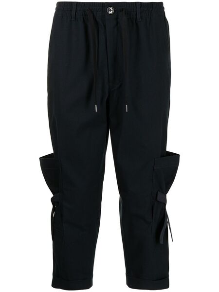  Ports V Cropped Drawstring Trousers - Blue 