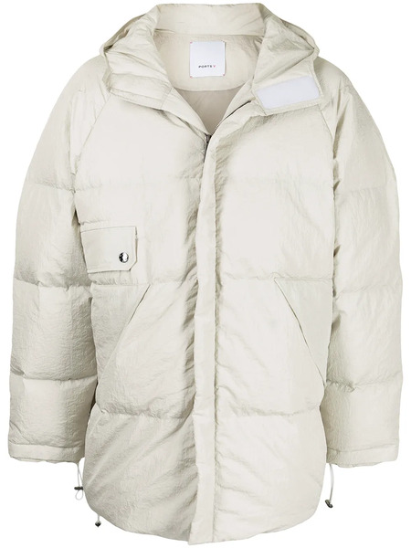  Ports V Heart Earth Oversized Padded Jacket - Neutrals 