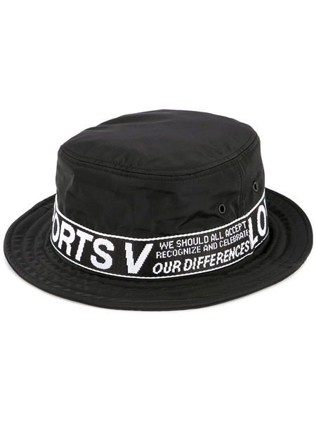  Ports V Logo Flat Fedora Hat - Black 
