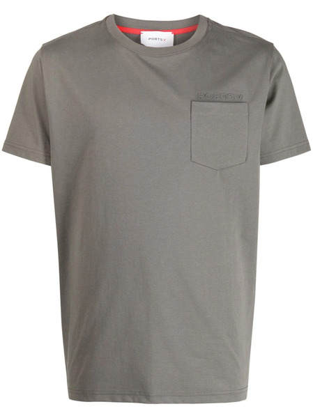  Ports V Patch-pocket T-shirt - Grey 