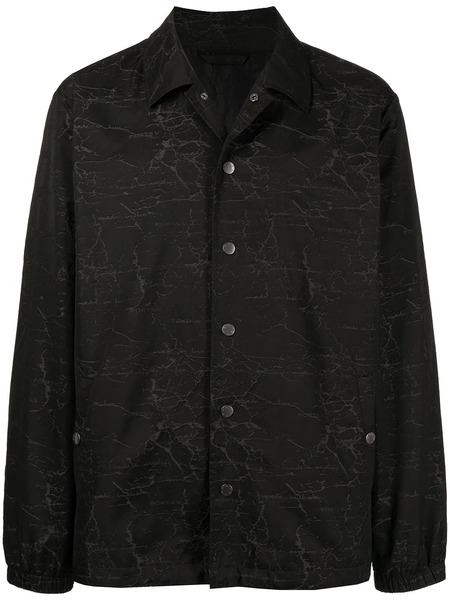  Ports V Patterned Button-up Shirt - Black 
