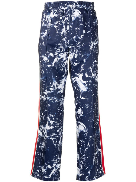  Ports V Printed Side-stripe Track Pants - Blue 