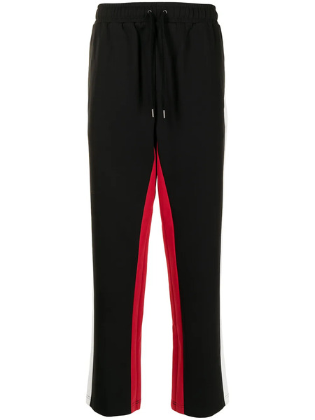  Ports V Side-stripe Straight Trousers - Black 