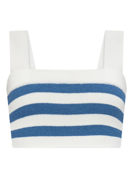  Posse Ari Striped Square-neck Top - Blue 