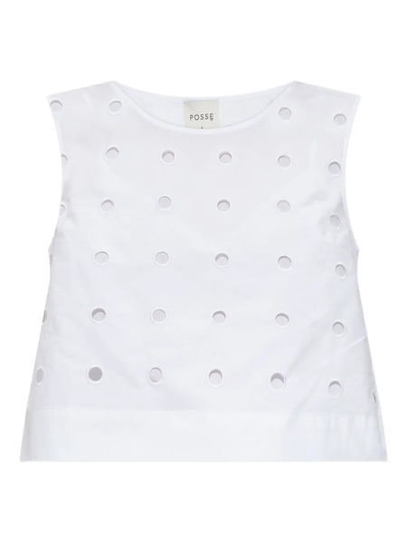  Posse Peggy Eyelet Sleeveless Top - White 