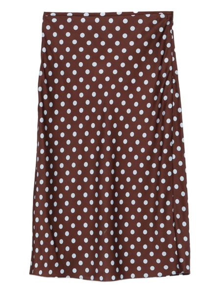  Posse Polka-dot Midi Skirt - Brown 