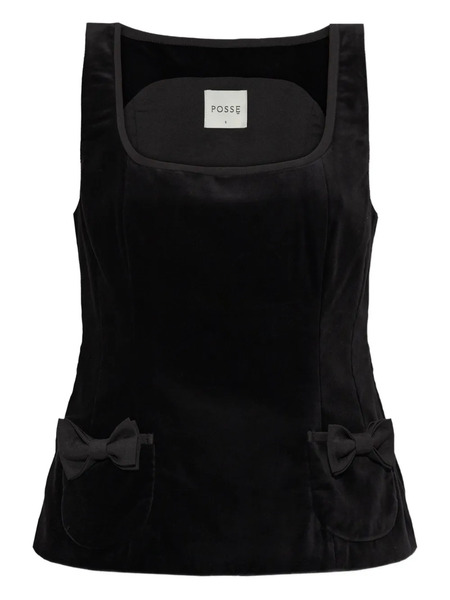  Posse Quincy Bow Pocket Top - Black 