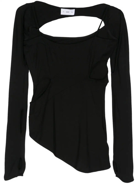  Post Archive Faction Cut-out Detail Asymmetric Top - Black 