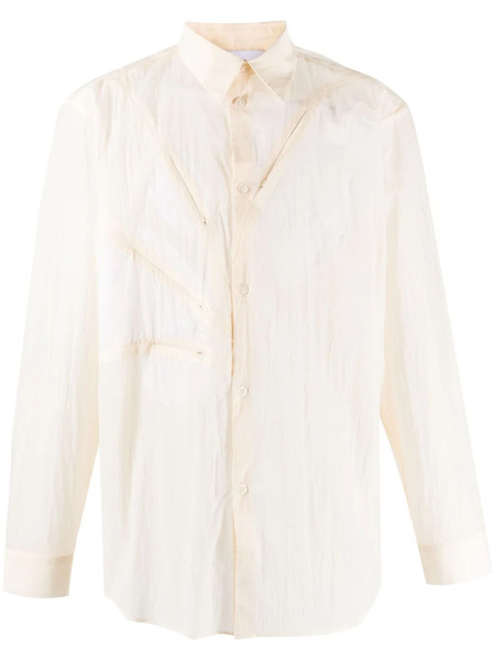  Post Archive Faction Semi-sheer Zip-pocket Shirt - Neutrals 