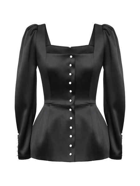  Post Meridiem Satin Top - Black 