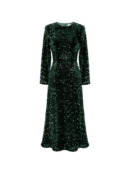  Post Meridiem Sequin-embellished Midi Dress - Green 