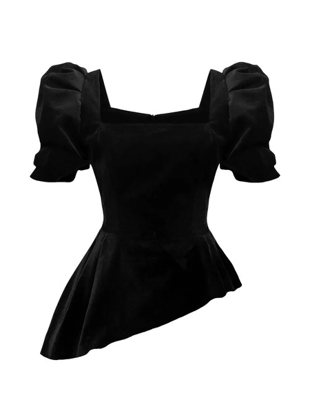  Post Meridiem Square-neck Top - Black 